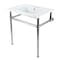 Kingston Brass 31 Console Sink with Brass Legs 8Inch, 3 Hole, WhitePolished Nickel KVBH31227W4B6 - alternate 1